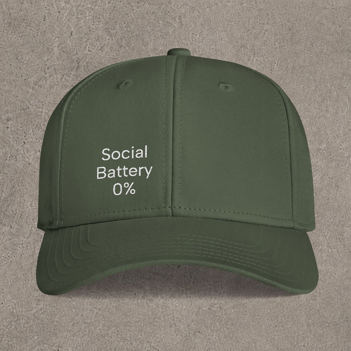 ' Social Battery 0% ' - Embroidered Cap