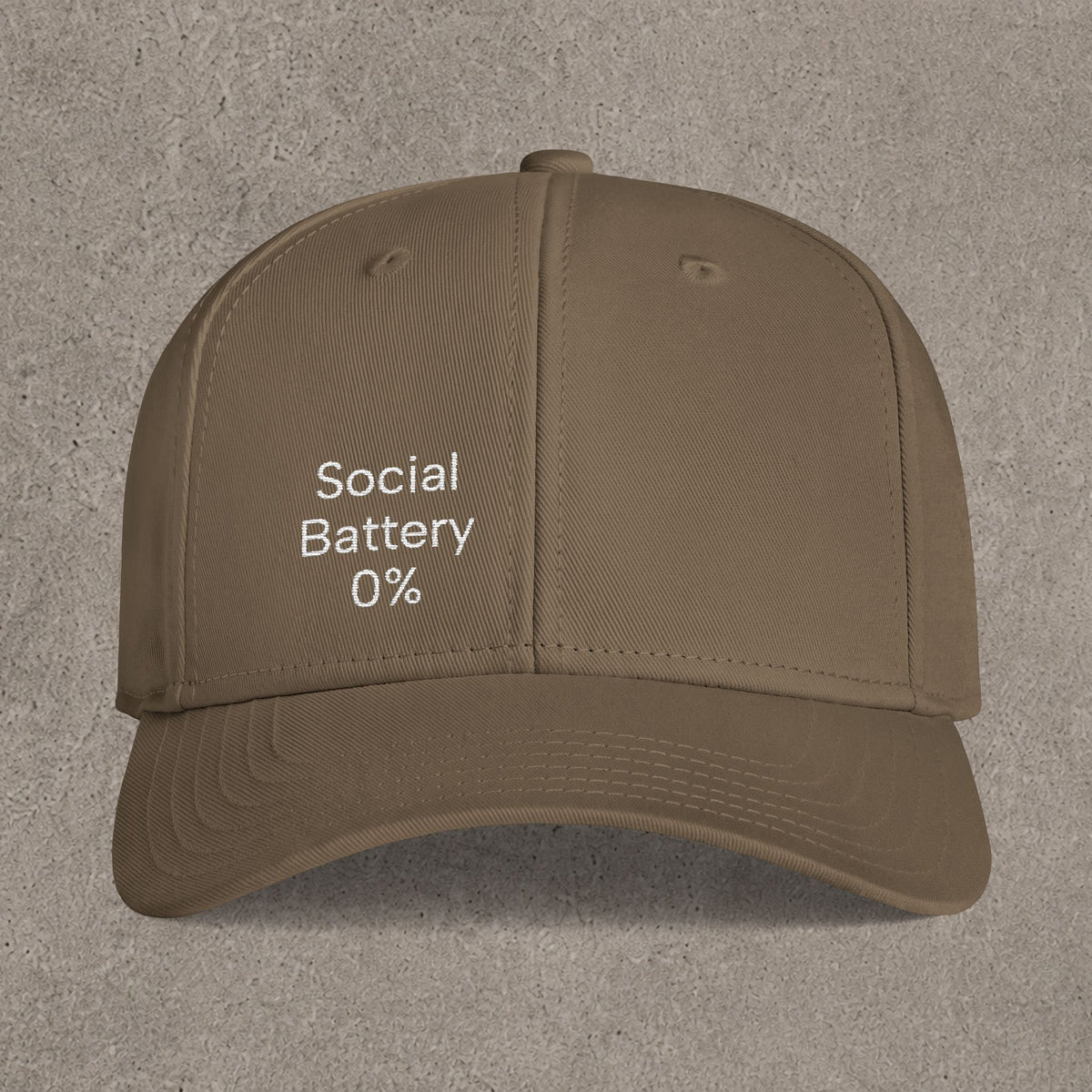 ' Social Battery 0% ' - Embroidered Cap