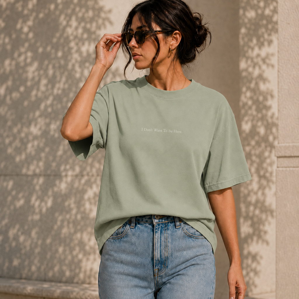 ' I Dont Want To Be Here' - Minimalist Faded Tee