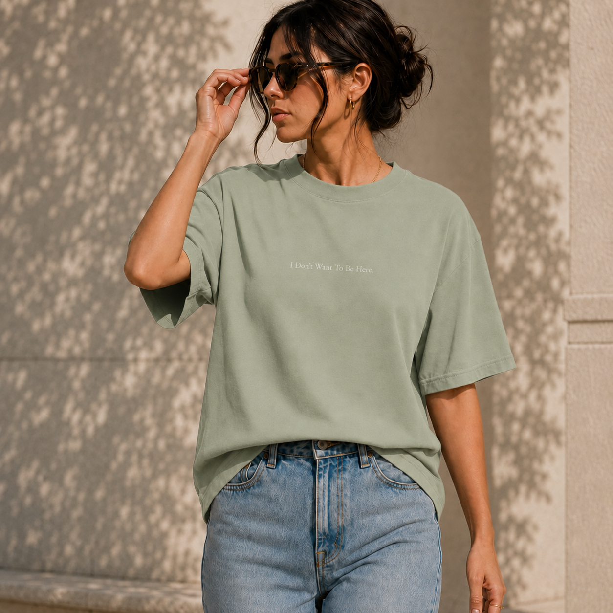 ' I Dont Want To Be Here' - Minimalist Faded Tee