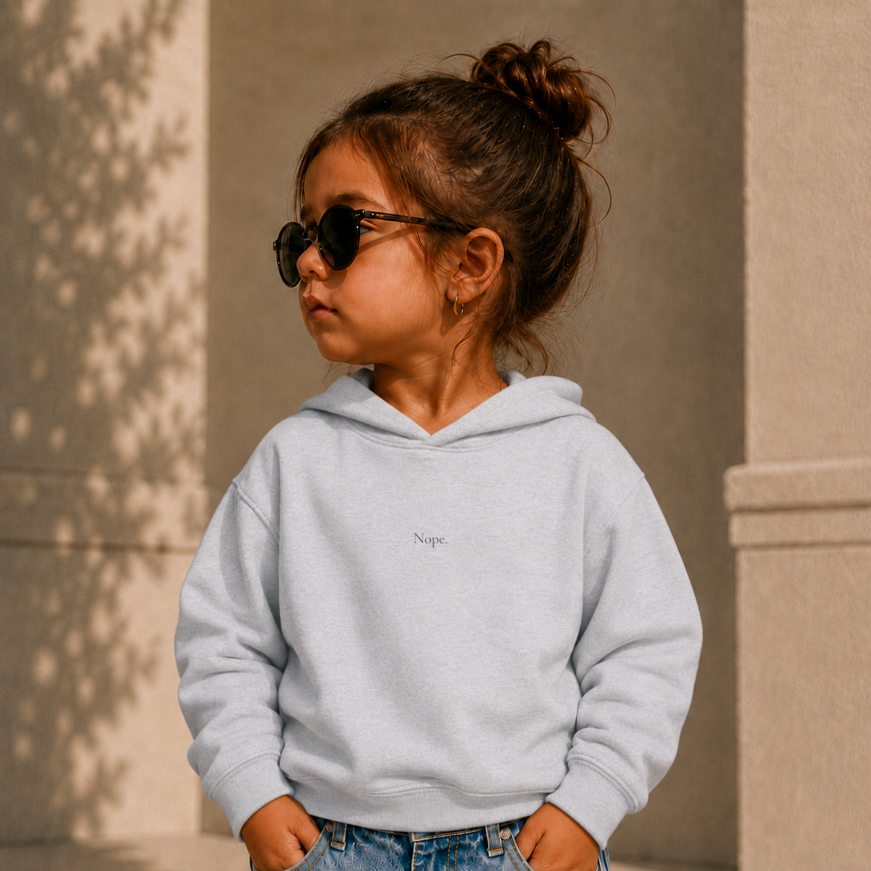 ' Nope. ' - Minimal Fleece Pullover for Kids