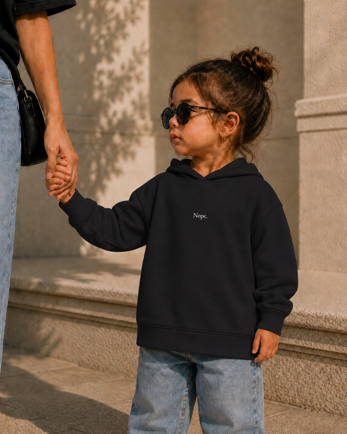 ' Nope. ' - Minimal Fleece Pullover for Kids