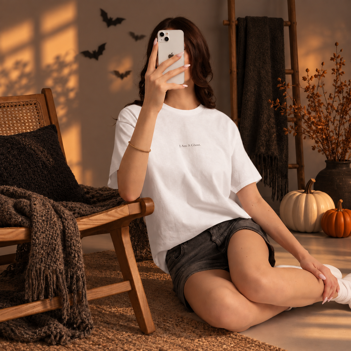' I Am A Ghost' - Minimal Halloween Costume Tee