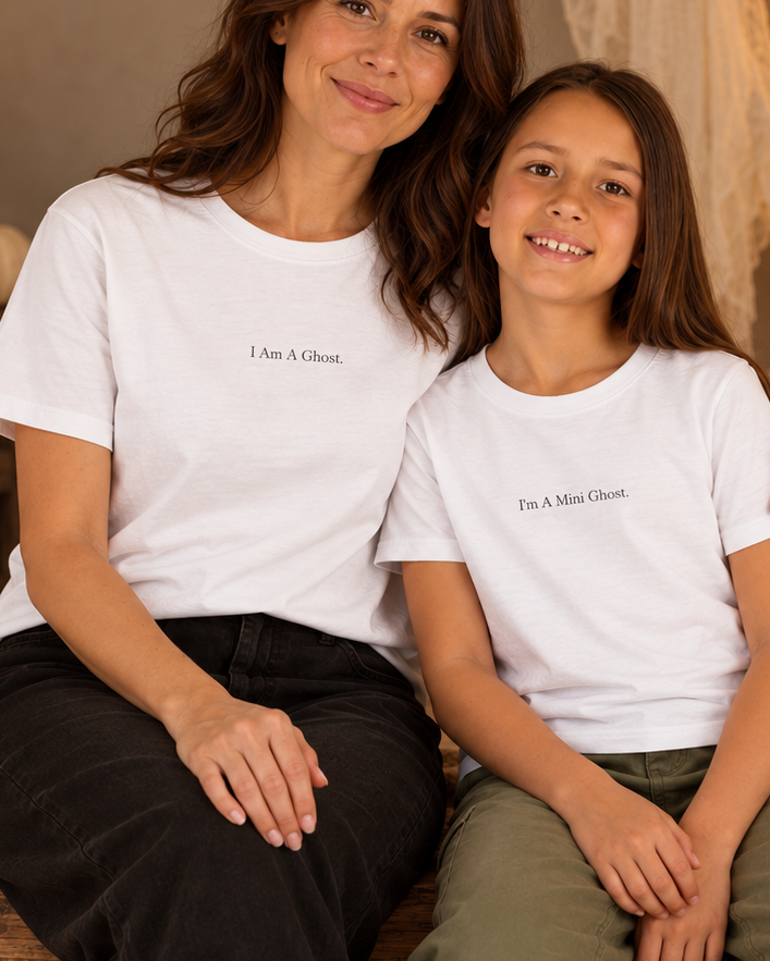 Matching Ghost Halloween Shirt Set for Adults & Kids