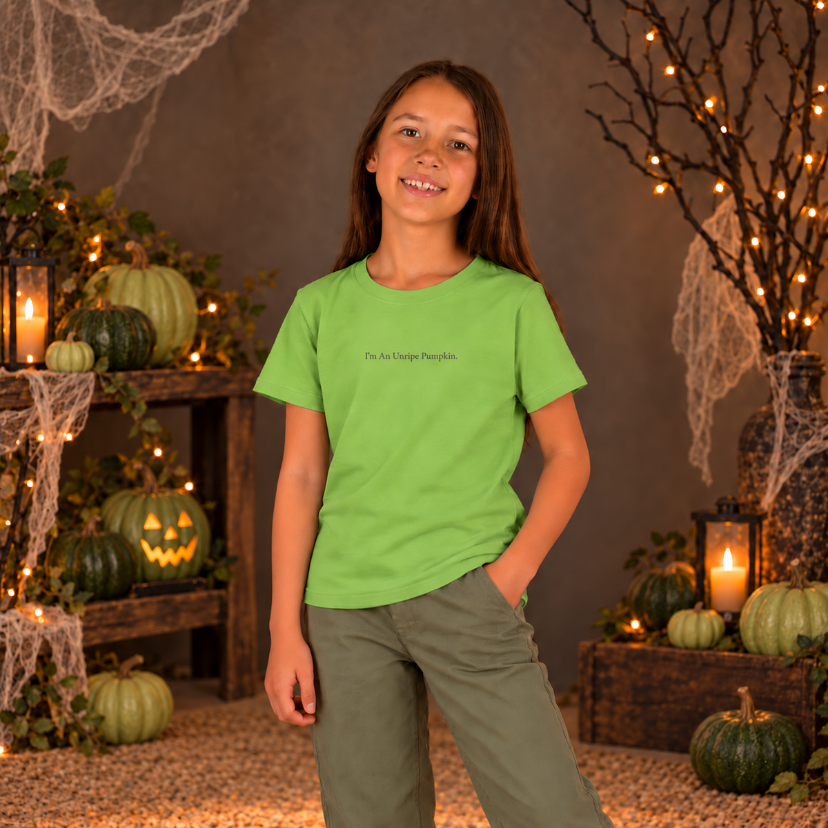 'I'm An Unripe Pumpkin -Minimal Halloween Costume Tee